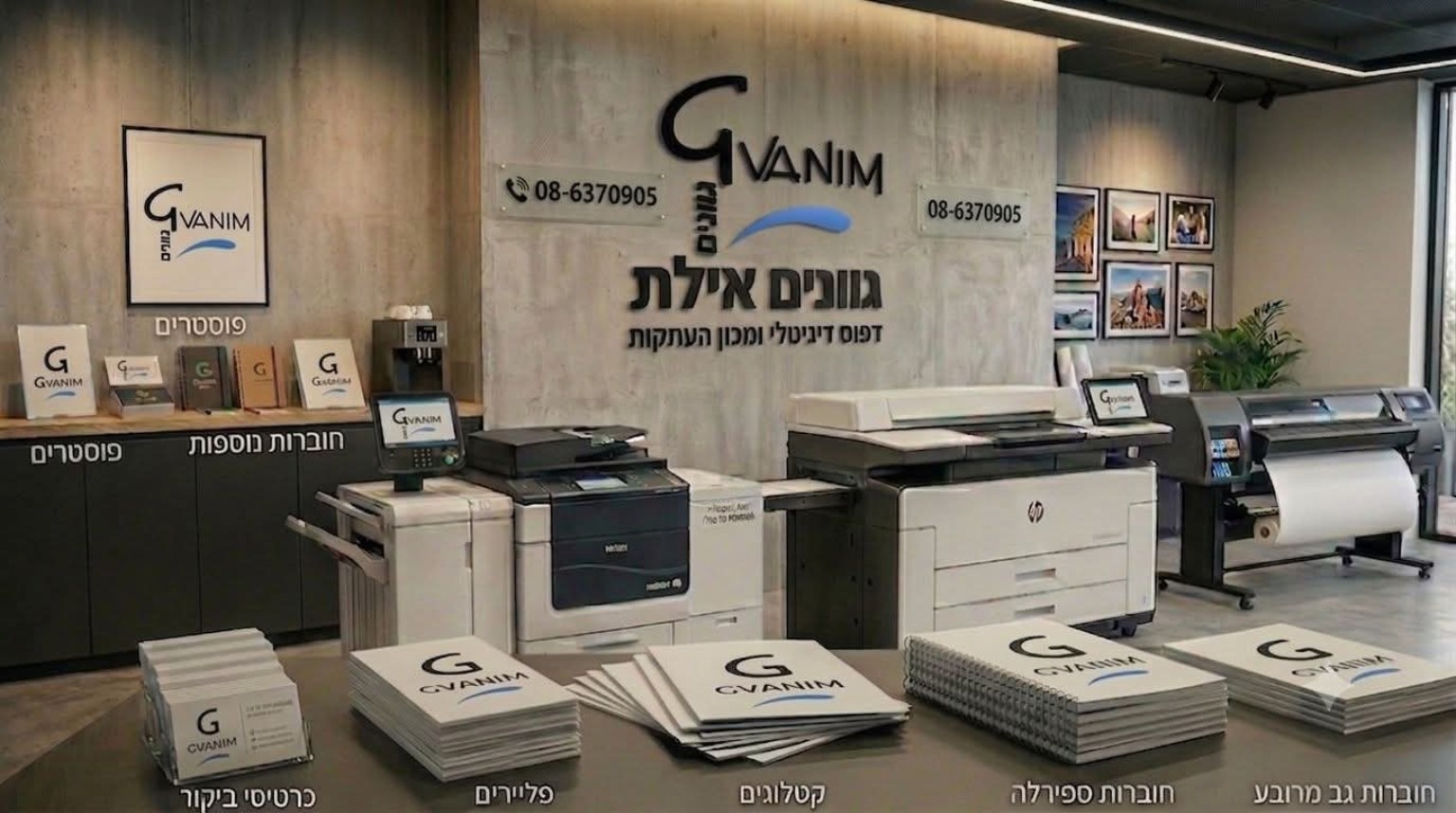מגוון מוצרי הדפוס של גוונים באילת